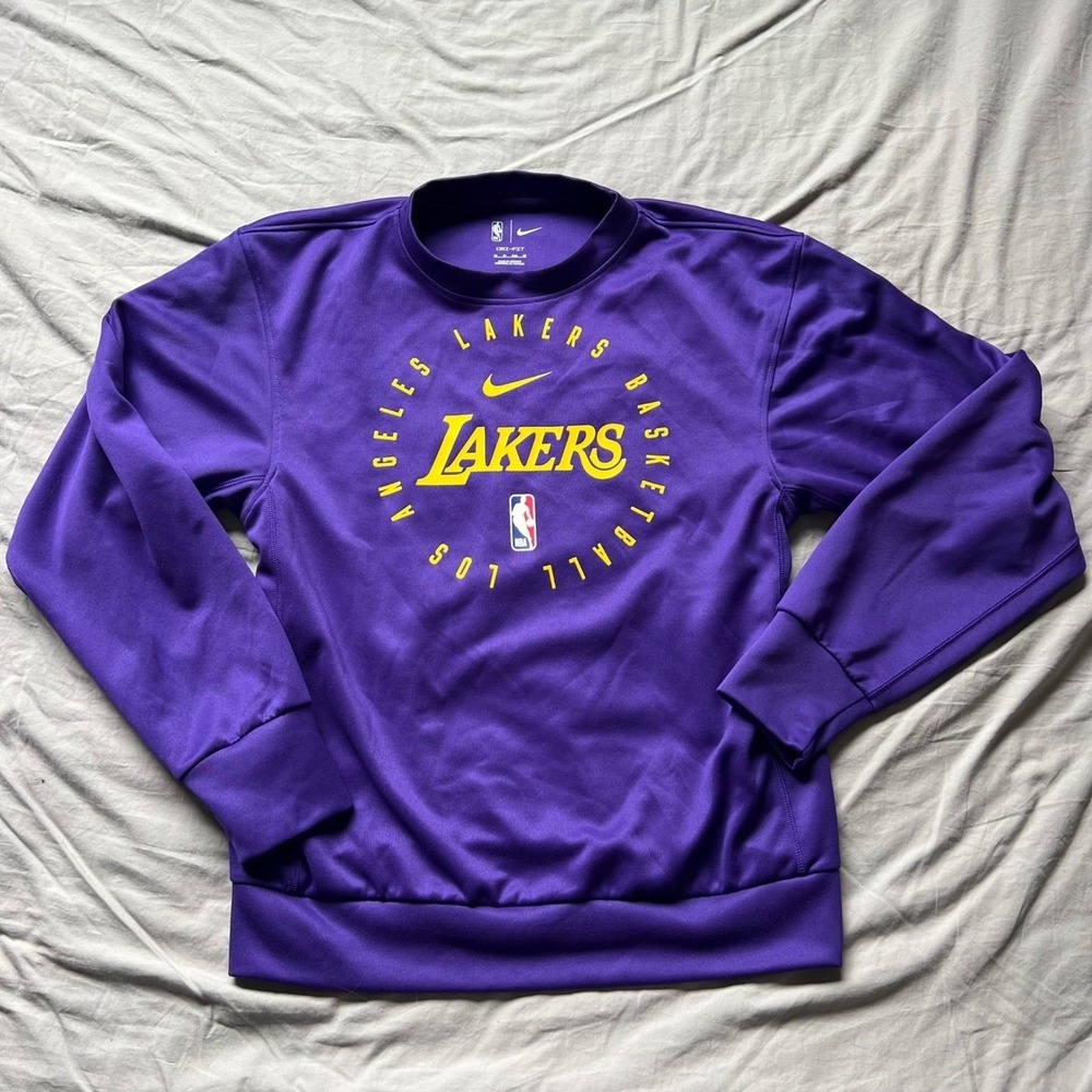 Los Angeles Lakers Sweater Dri-Fit Pullover Size XS Purple NIKE Sweatshirt NBA